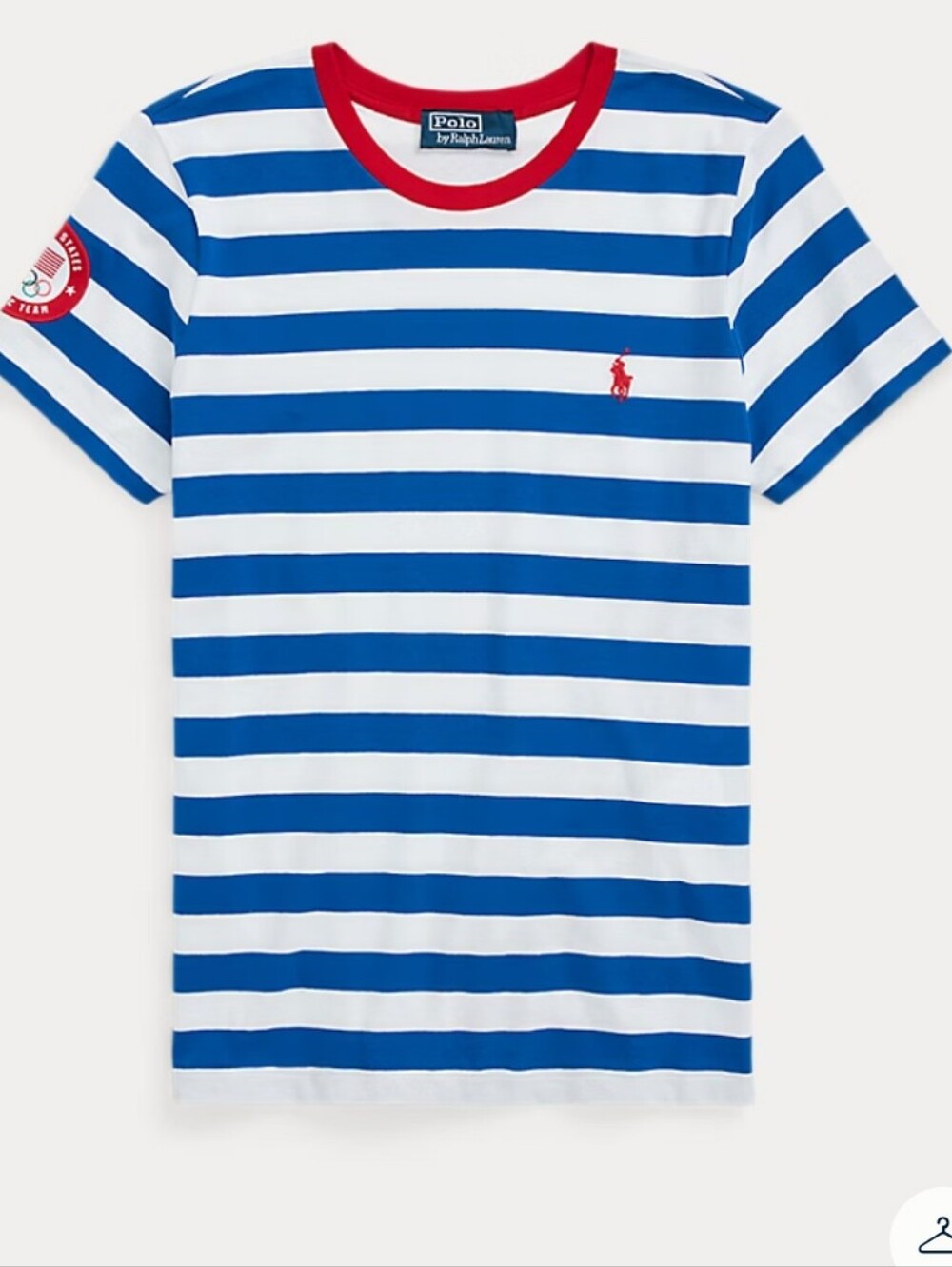 Polo Ralph Lauren Team USA Olympic Striped 100% Cotton Tee Shirt Preppy Size M